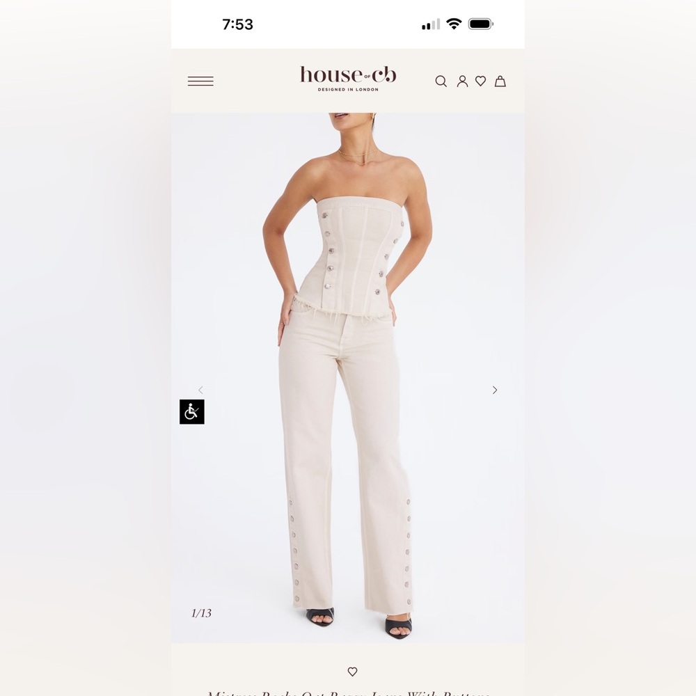 *NEW WITHOUT TAGS* House of CB Oat Denim Set